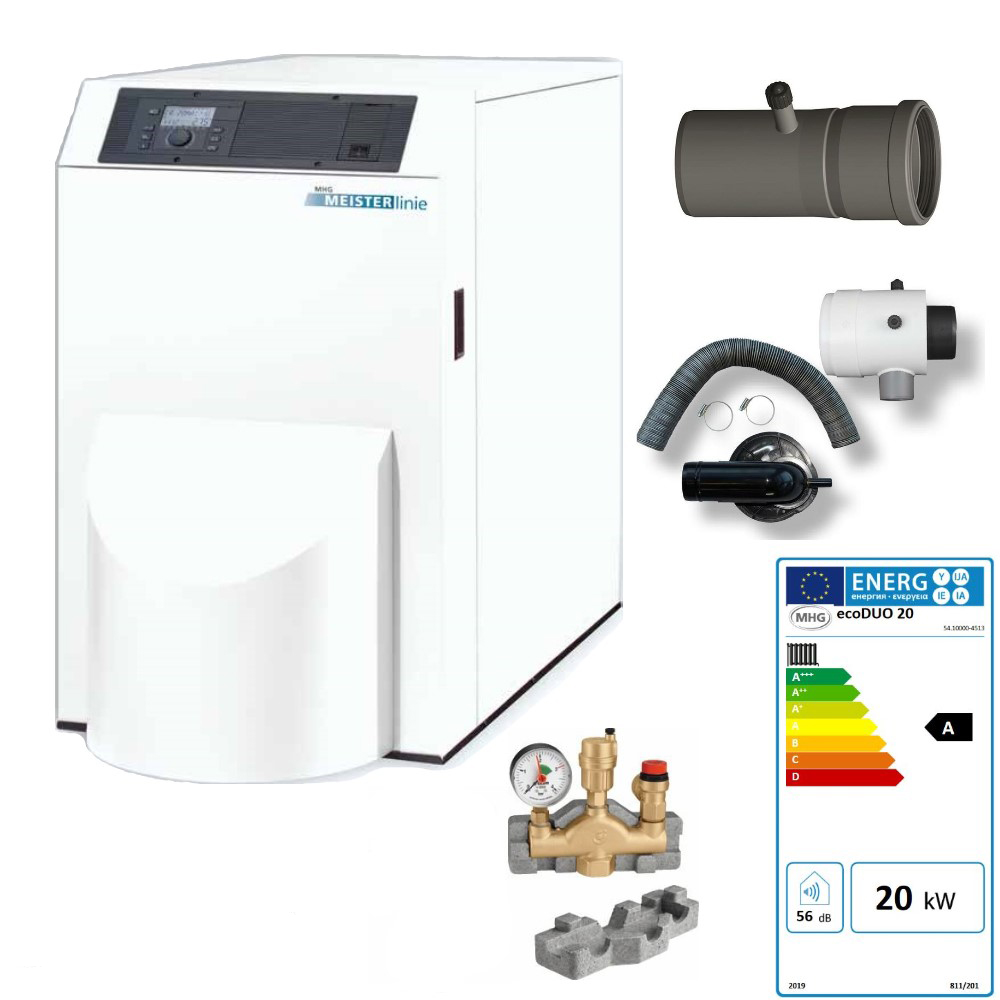 MHG Öl Brennwertheizgerät Paket ecoDUO 20 KW bodenstehend Ölkessel Zubehör