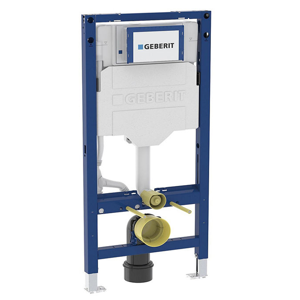 WC Set Geberit Vorwandelement Duofix Sigma Wand WC Arax spülrandlos schwarz