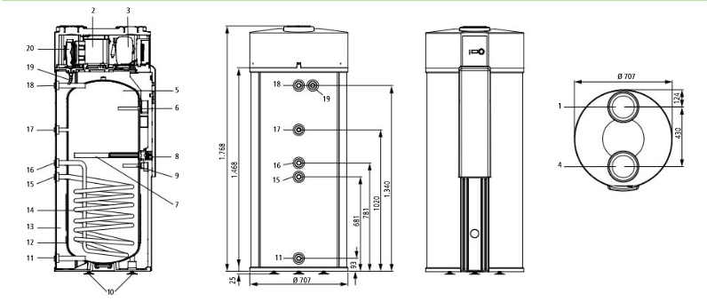 KERMI Trinkwasserwärmepumpe x-change aqua eco L W20519 R290 Brauchwasser WP