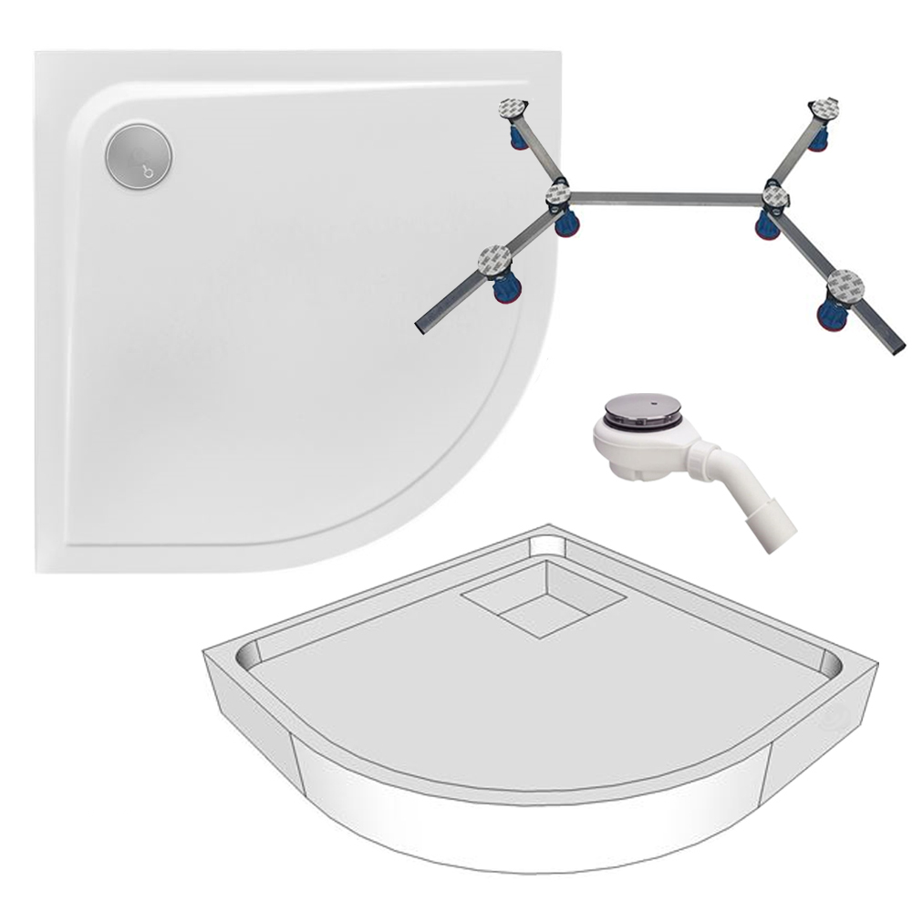 Acryl Viertelkreis Duschwanne Ramera 100 x 100 cm R55 Träger Fußgestell Tempople Acryl Viertelkreis Duschwanne Ramera 100 x 100 cm R55 Träger Fußgestell Tempople