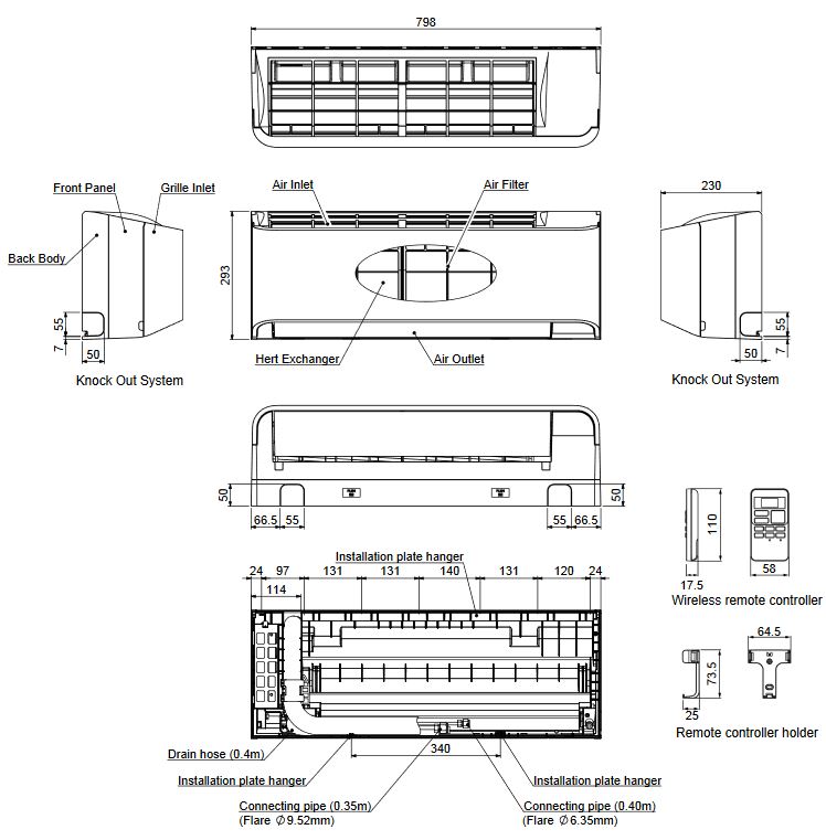 Toshiba Kimaanlage Set Seiya R32 Wandklimagerät 2,0 kW / 2,5 kW Klimagerät Split