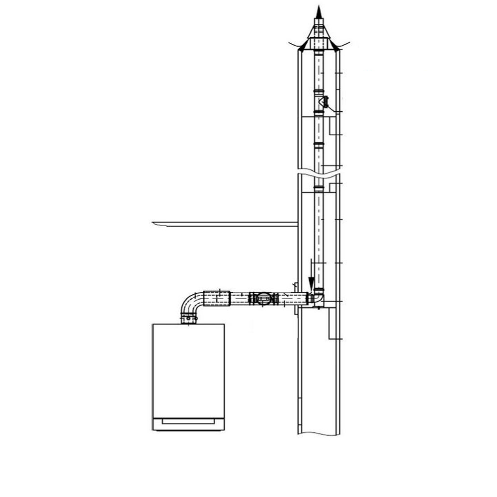 Viessmann Paket Abgassystem Ø 80 mm Schacht ZK01757