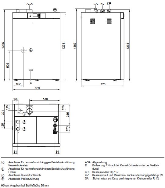 Viessmann Pelletkessel Vitoligno 300-C 12 kW Paket Pufferspeicher 400 Vitocell