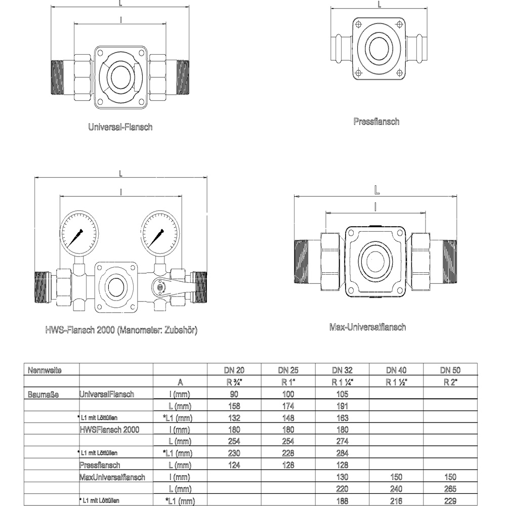 SYR Drufi Universalflansch 2315 DN 20 Hauswasserstation Drufi Filterserien