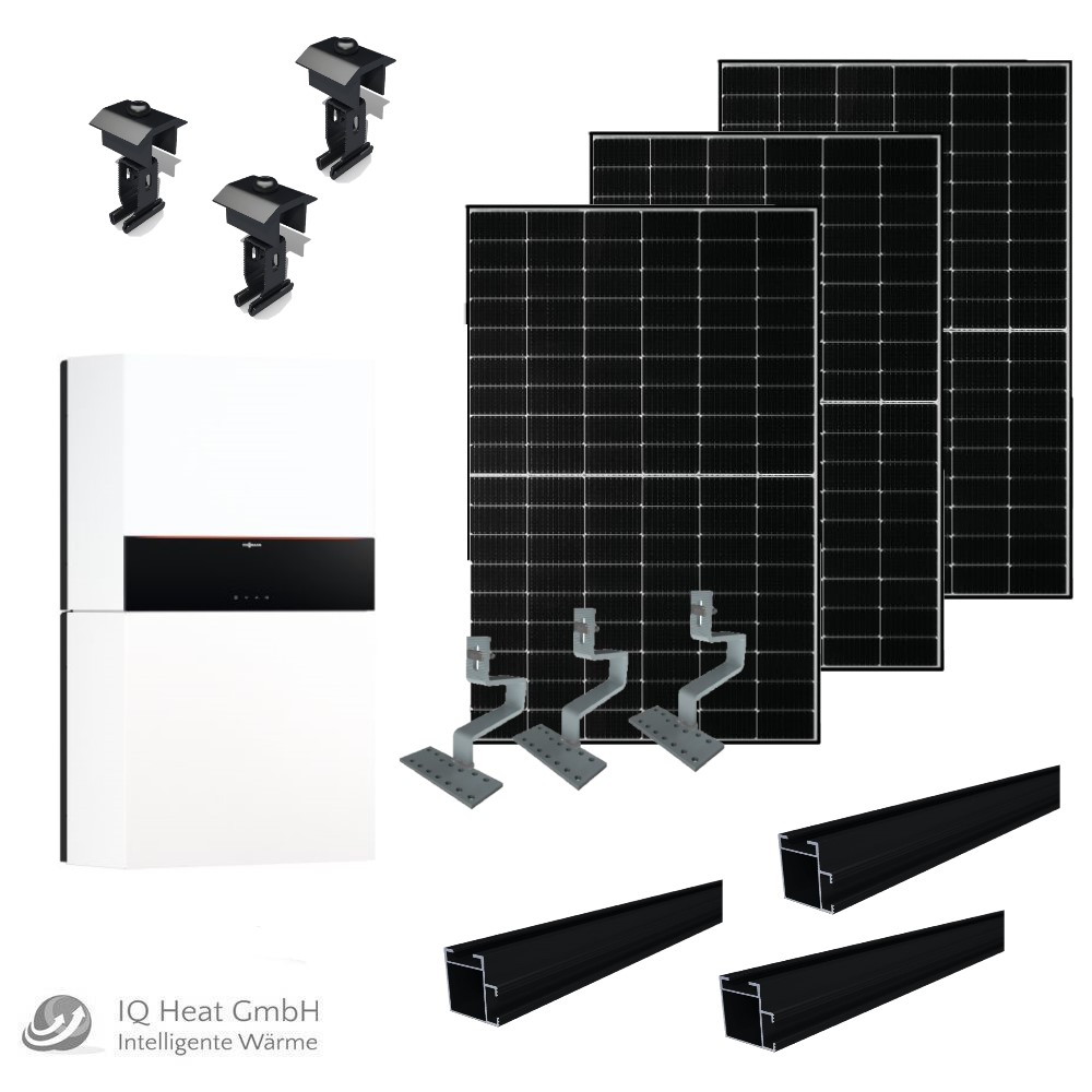 PV Anlage Viessmann Vitovolt 300 5,92 kWp schwarz Stromspeicher Vitocharge VX3