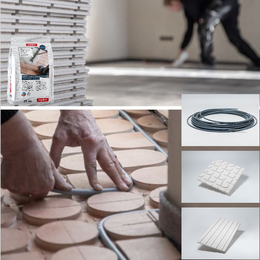 NORIT Trockenbau Fußbodenheizung Paket 25 m² NORIT-TE 20 Therm GF Gipsfaser