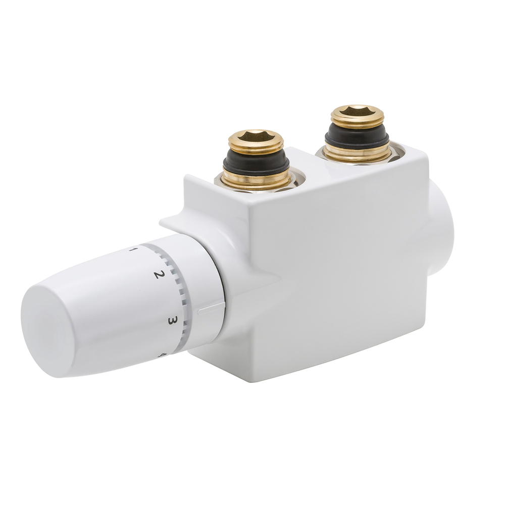 MERT SAMI SET Multiblock Weiss Eck DG Anschluss Heizkörper Ventil Thermostat