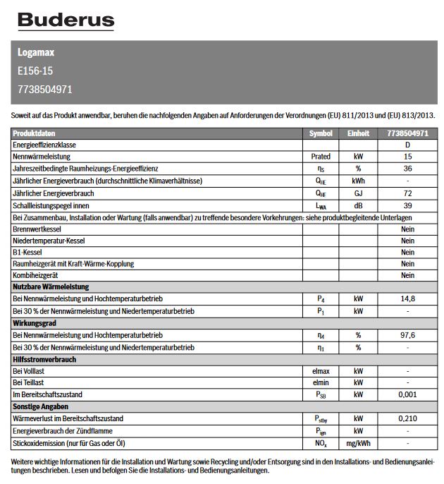 Buderus Elektro Heizgerät Logamax E156 15 kW Elektroheizung Zusatzheizung Boost