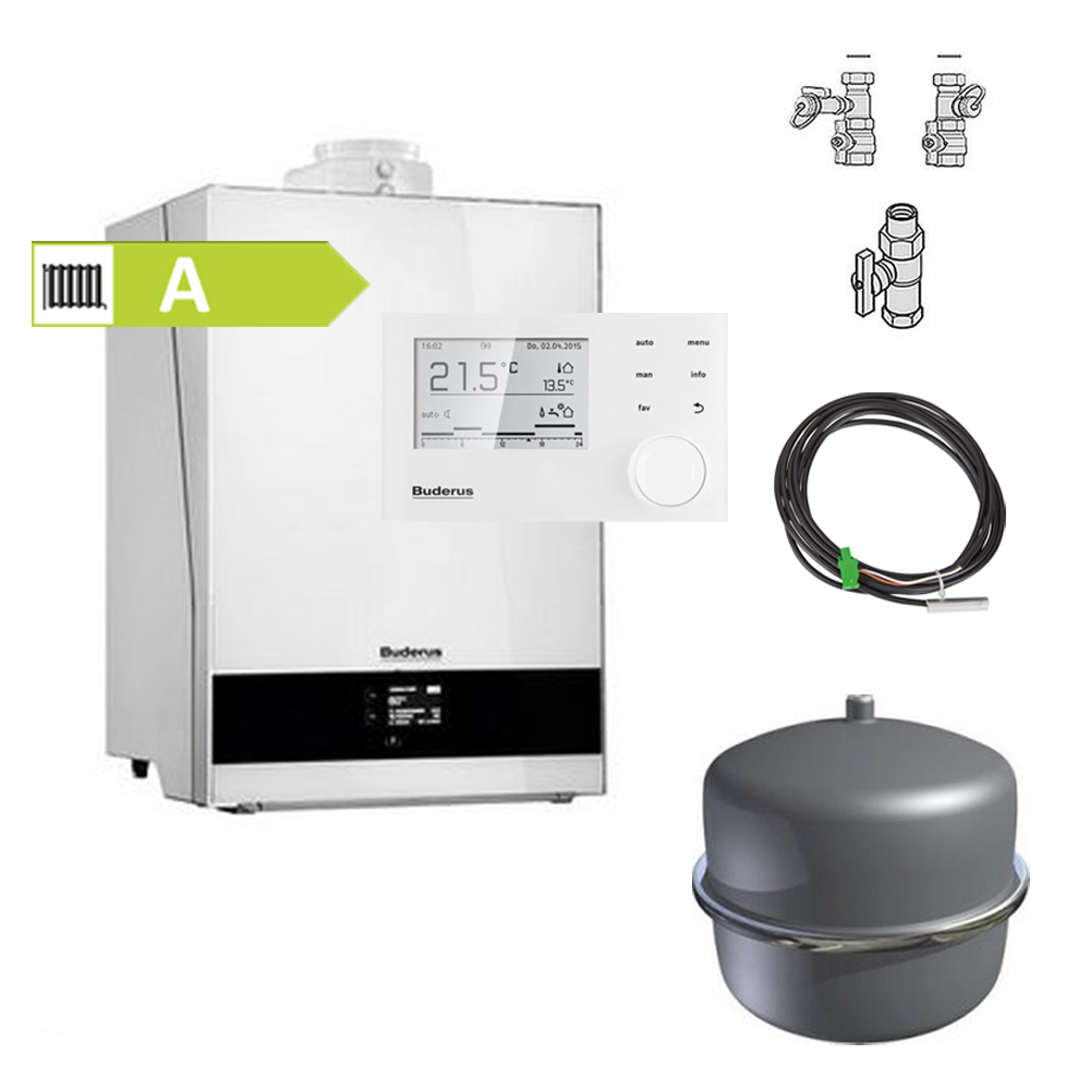 Buderus Paket W50S Gasbrennwert Gerät Logamax plus GB192i.2 35 kW BC400