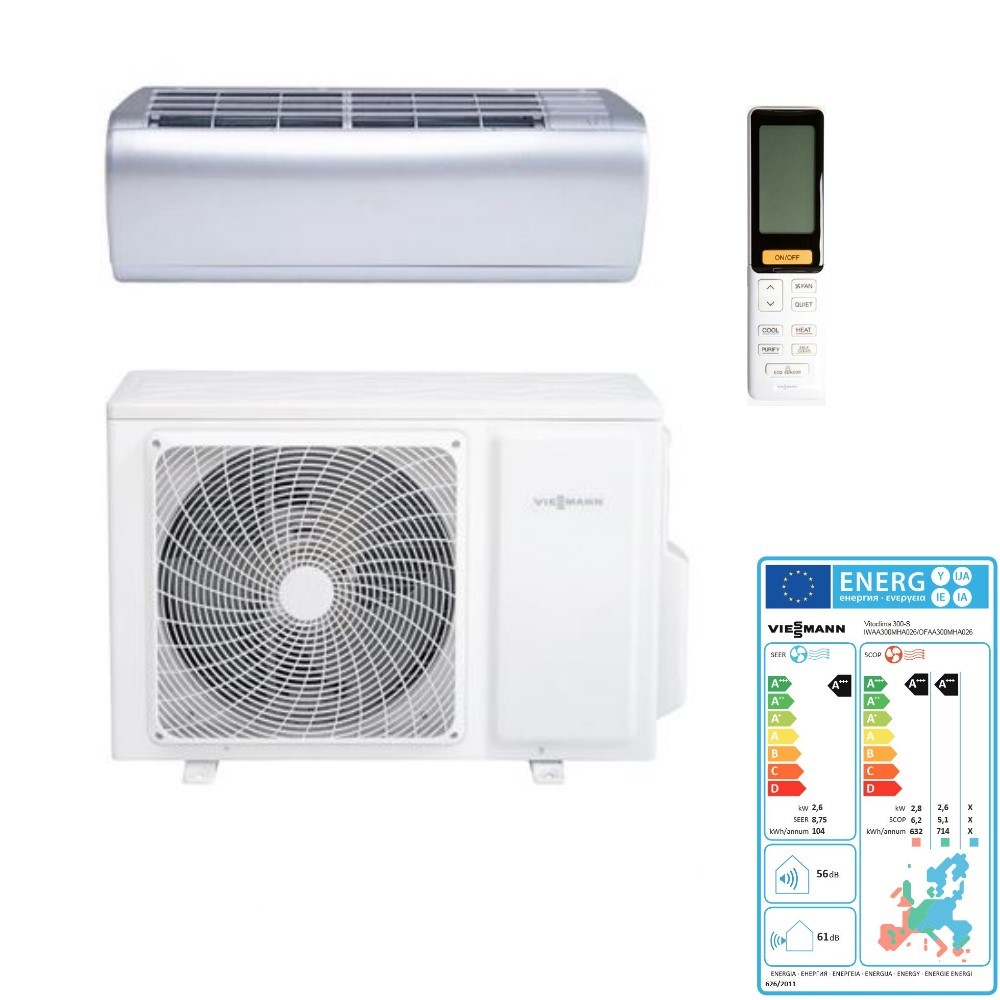 Viessmann Vitoclima 300-S silber 2,6 kW Singlesplit Klimaanlage Z025389