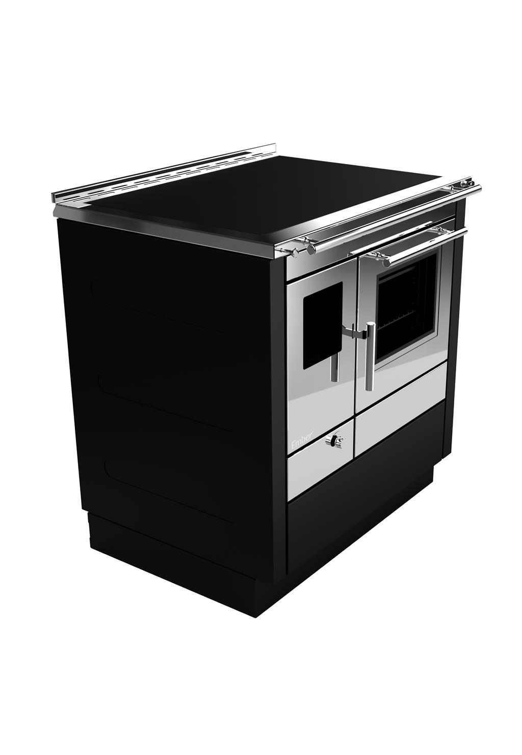 Küchenherd Ember Fire A1 80D-S-GD 5,2 kW Ceran Platte schwarz/inox 30008224