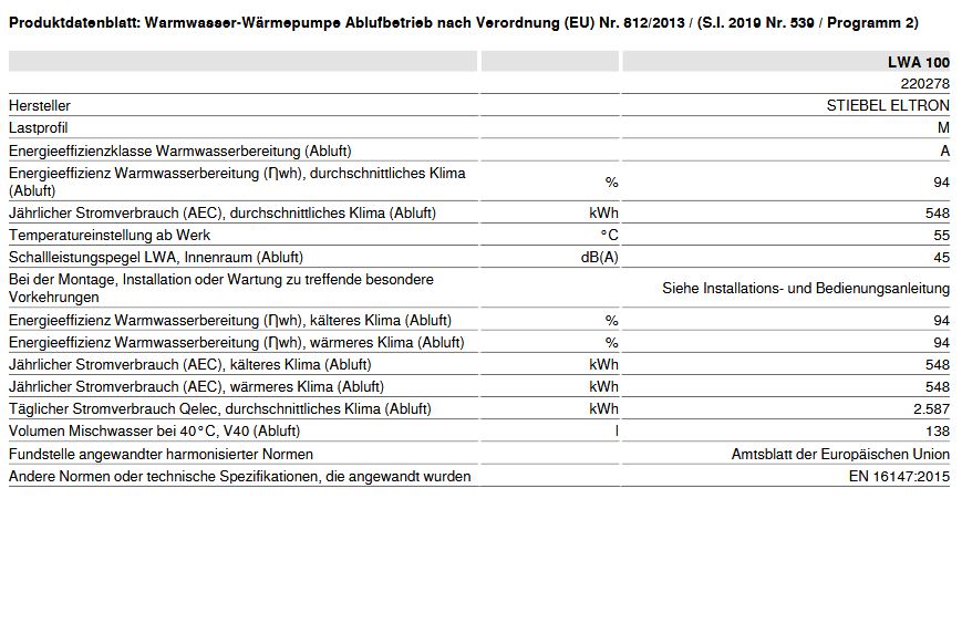 STIEBEL ELTRON Zentrales Lüftungsgerät LWA 100 mit Abluft Wärmepumpe #220278