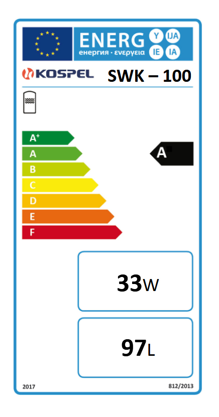 Kospel Unterstell Warmwasserspeicher SWK-100 emailliert mit einem Wärmetauscher