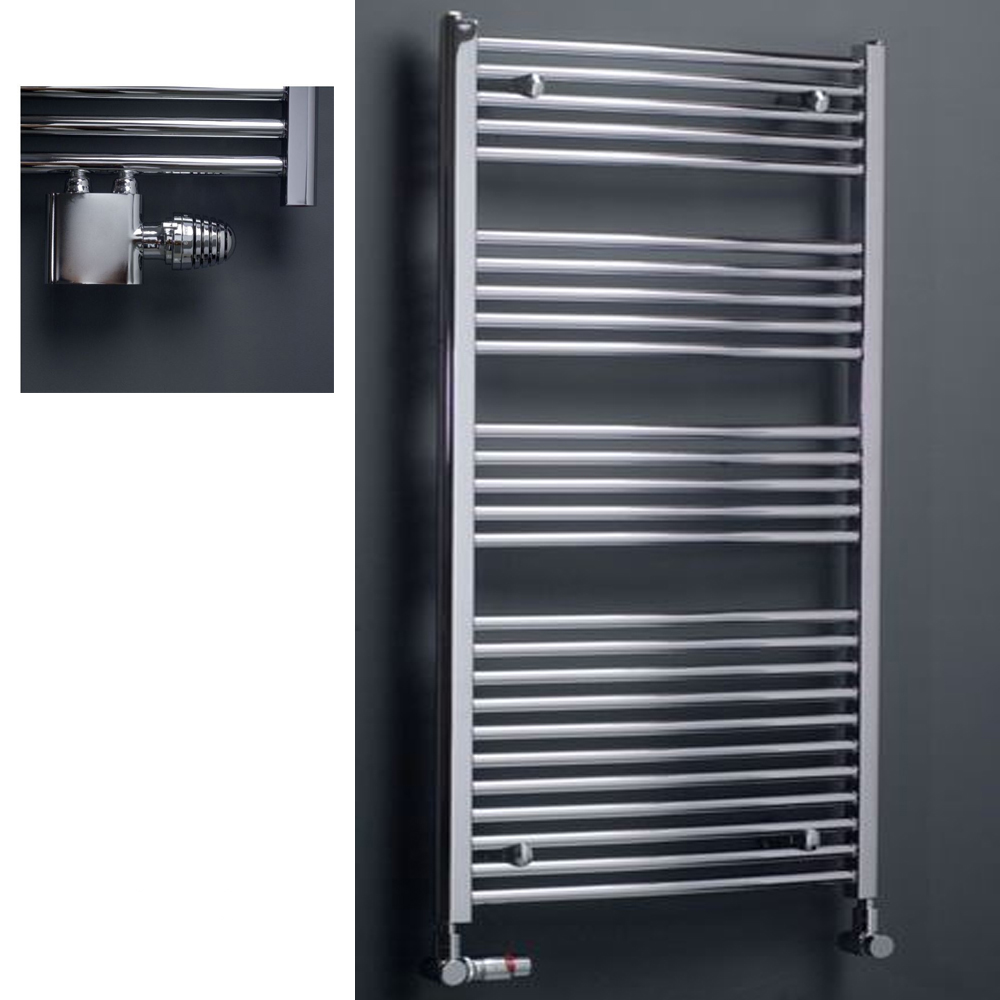 Corpotherma Badheizkörper Velon Chrom gebogen MA - 916 mm x 450 mm