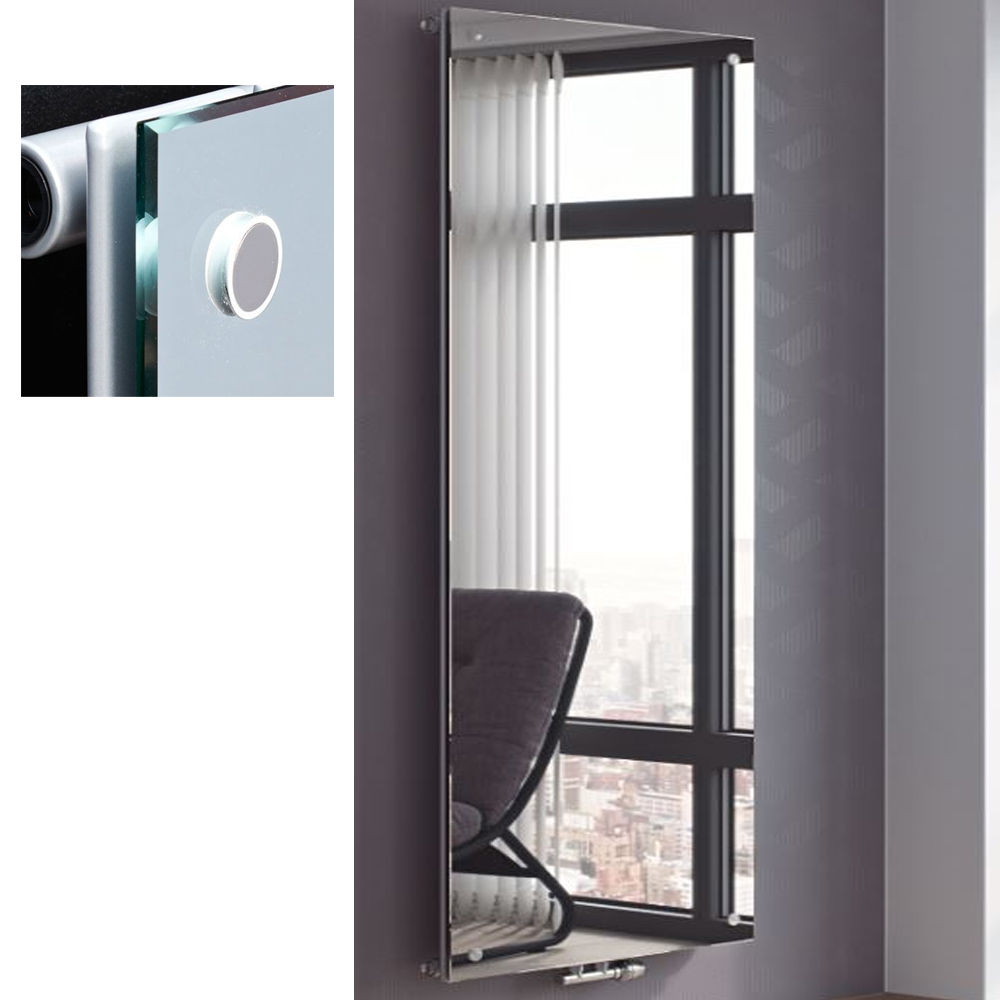 Design Paneelheizkörper Panio Crystal mit Spiegel Heizwand Vertikalheizkörper