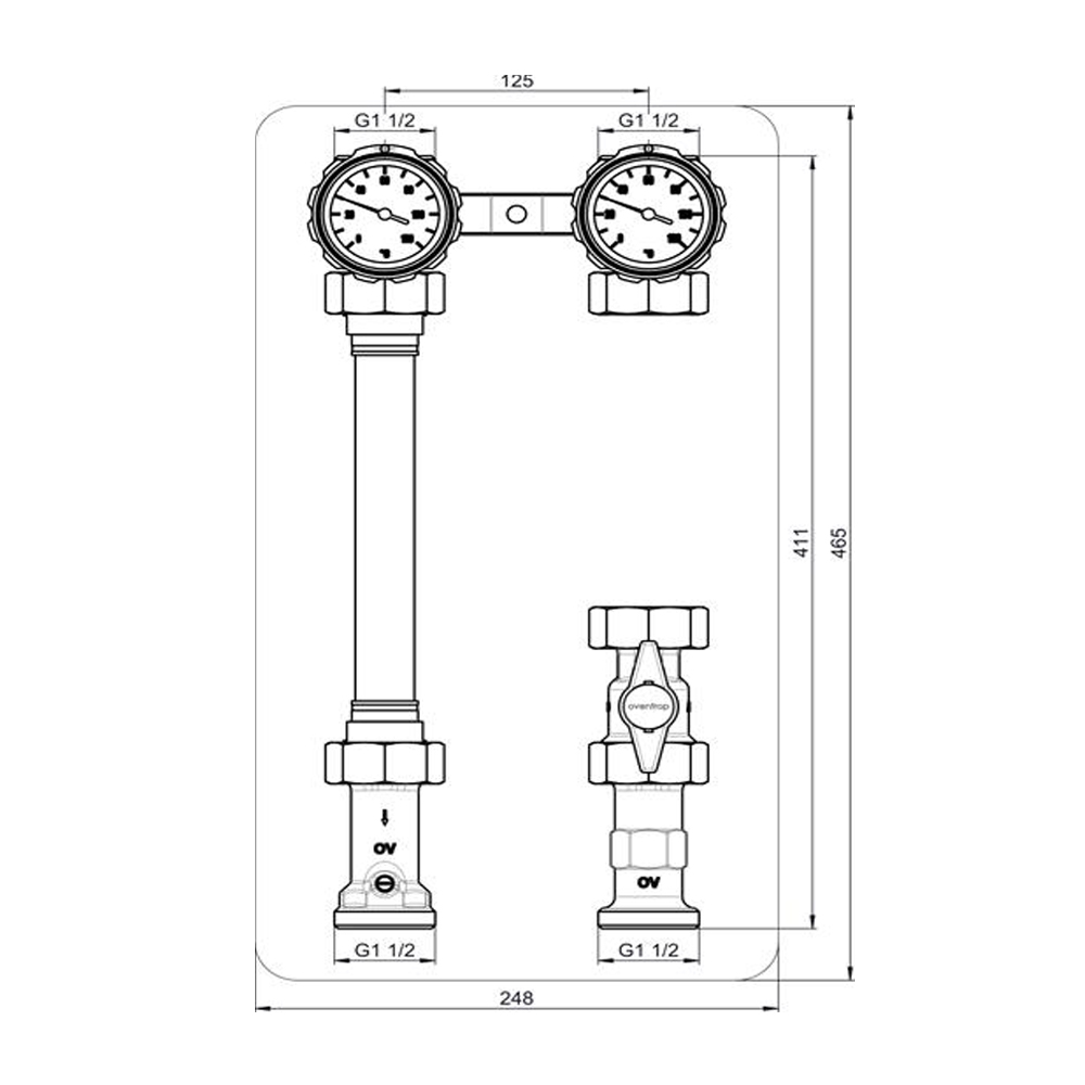 Kessel-Anbindesystem Typ Regumat S ohne Pumpe mit Isolierung DN 25 (1")