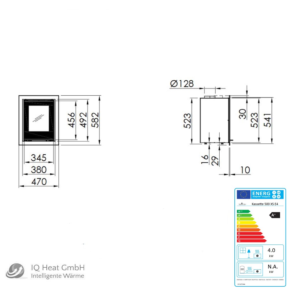 Spartherm standard Kaminkassette Linear XS 500 D4 4,0 kW Kamineinsatz Kamin Ofen