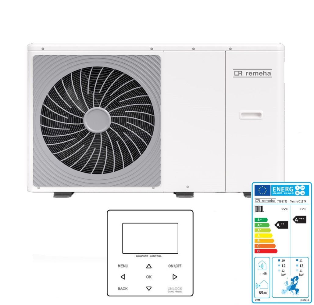 Remeha Tensio C 12 kW TR Luft Wasser Wärmepumpe Monoblock Regelungseinheit