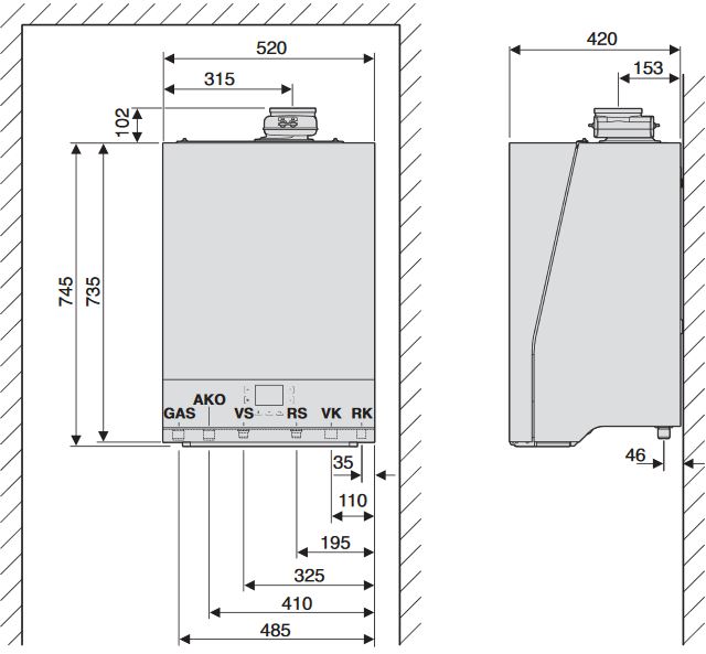 Buderus Paket W50S Gasbrennwert Gerät Logamax plus GB192i.2 35 kW BC400