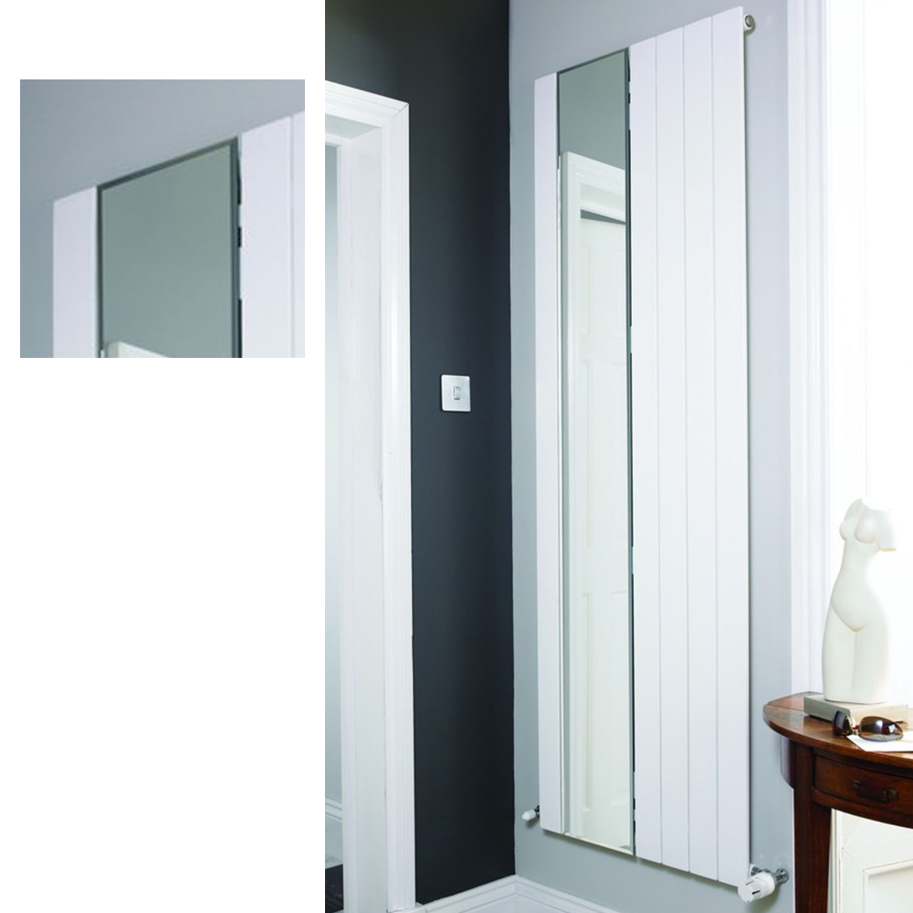Design Paneelheizkörper vertikal Panio Spiegel weiss Heizwand Badheizkörper