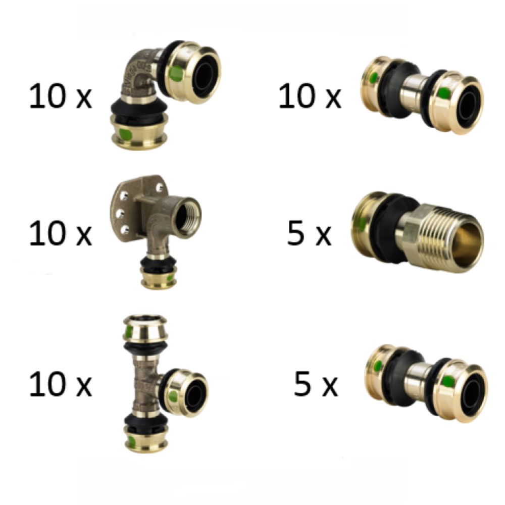 Viega Paket Fittinge Raxofix 16mm Winkel Übergang Wandscheibe Kupplung Formteile