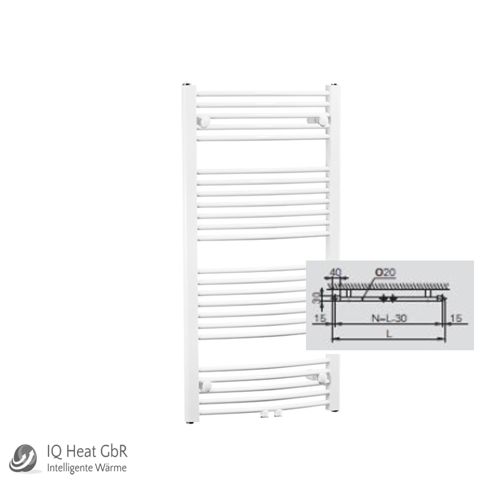Buderus Logatrend Therm curve m 1500x595 Mittenanschluss, RAL 9016