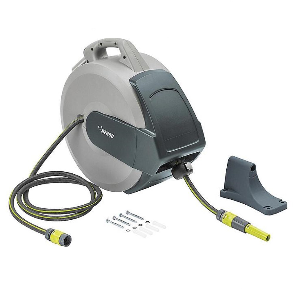 Schlauchbox Rehau Set mit 25m DN15(1/2") Schlauch Düse Wandhalter
