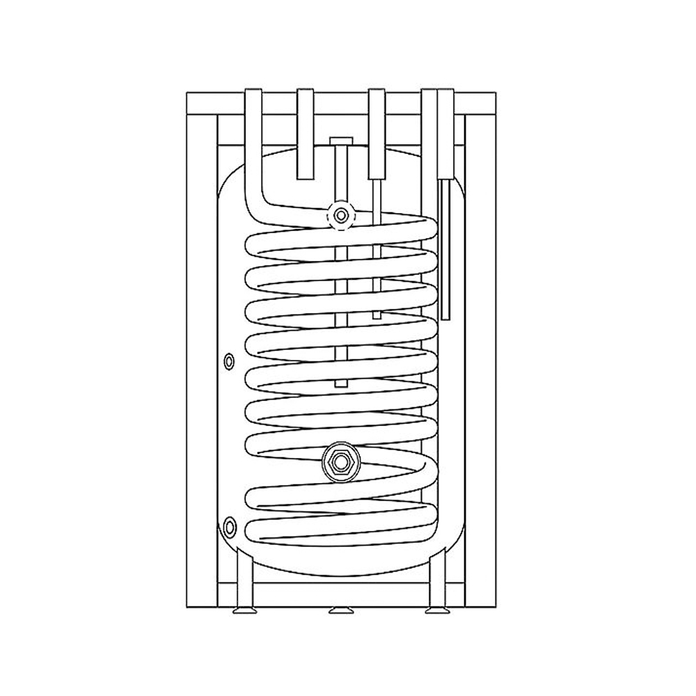 Kospel Unterstell Warmwasserspeicher SWK-100 emailliert mit einem Wärmetauscher