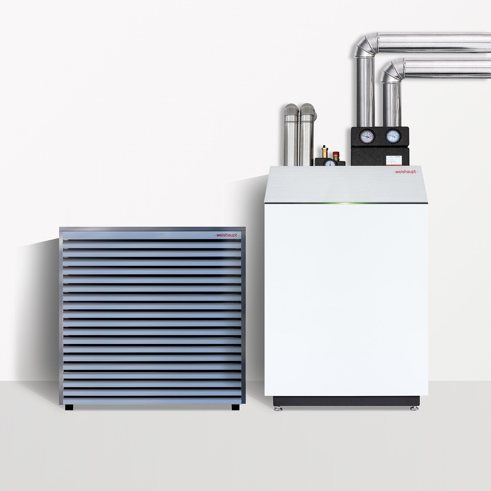 Weishaupt Paket Luft Wärmepumpe Biblock Paket WBB 12-B R Kombispeicher WKS300