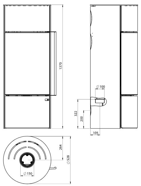 Kaminofen Ember E11 VG 6,0 kW Stahl schwarz 30010107 Kamin Holzofen