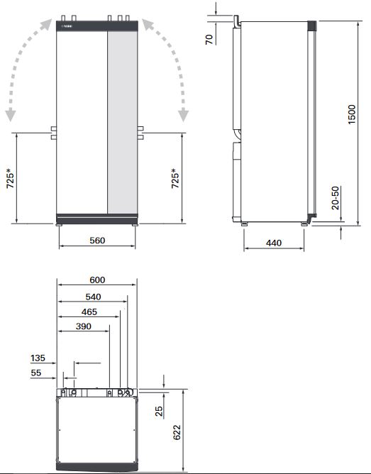 NIBE Sole Wasser Wärmepumpe S1155 25 KW 065498 modulierend 6 - 25 kW