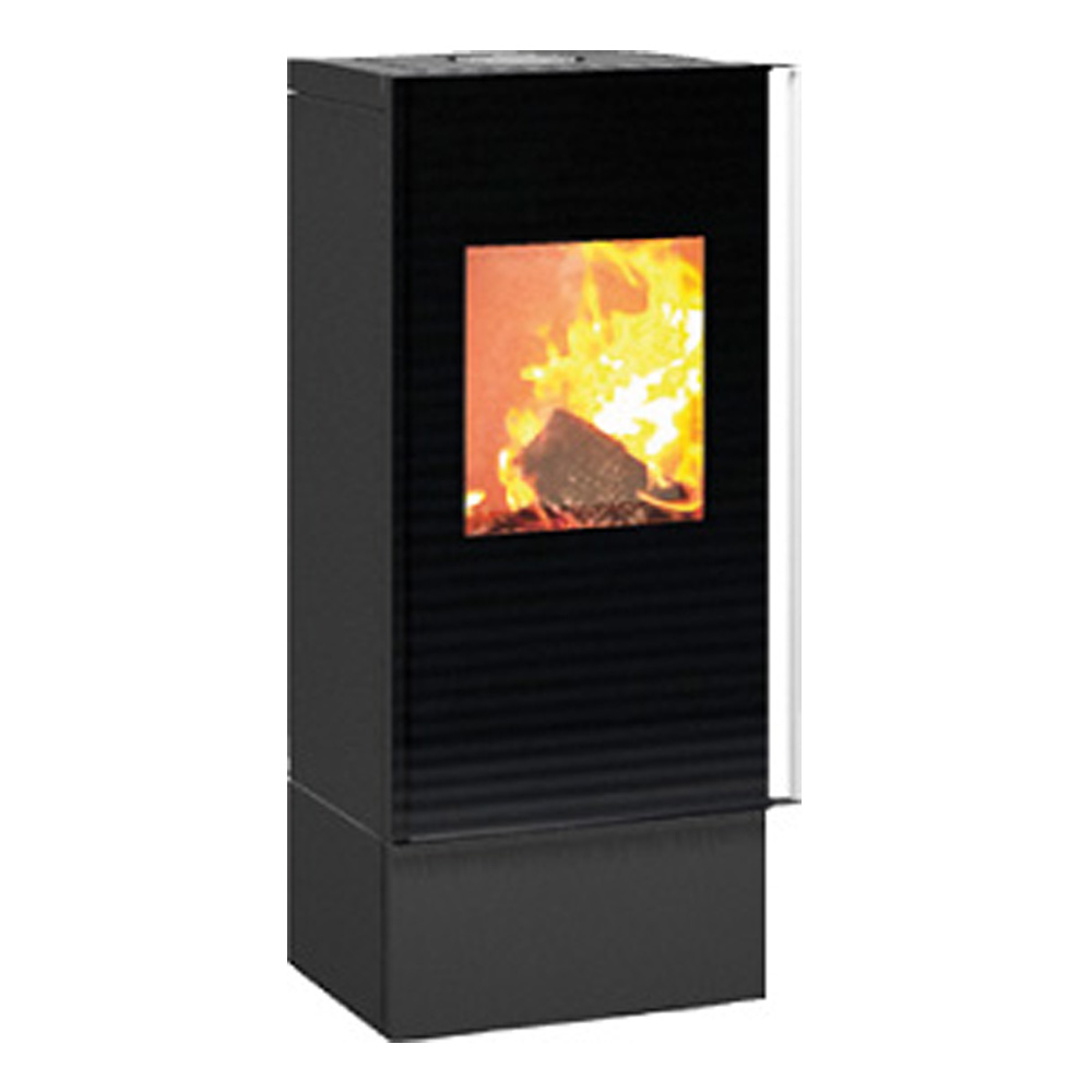Kaminofen Wodtke Casa Duo 6 kW black mit Sockel black Scheitholz Kamin Holzofen