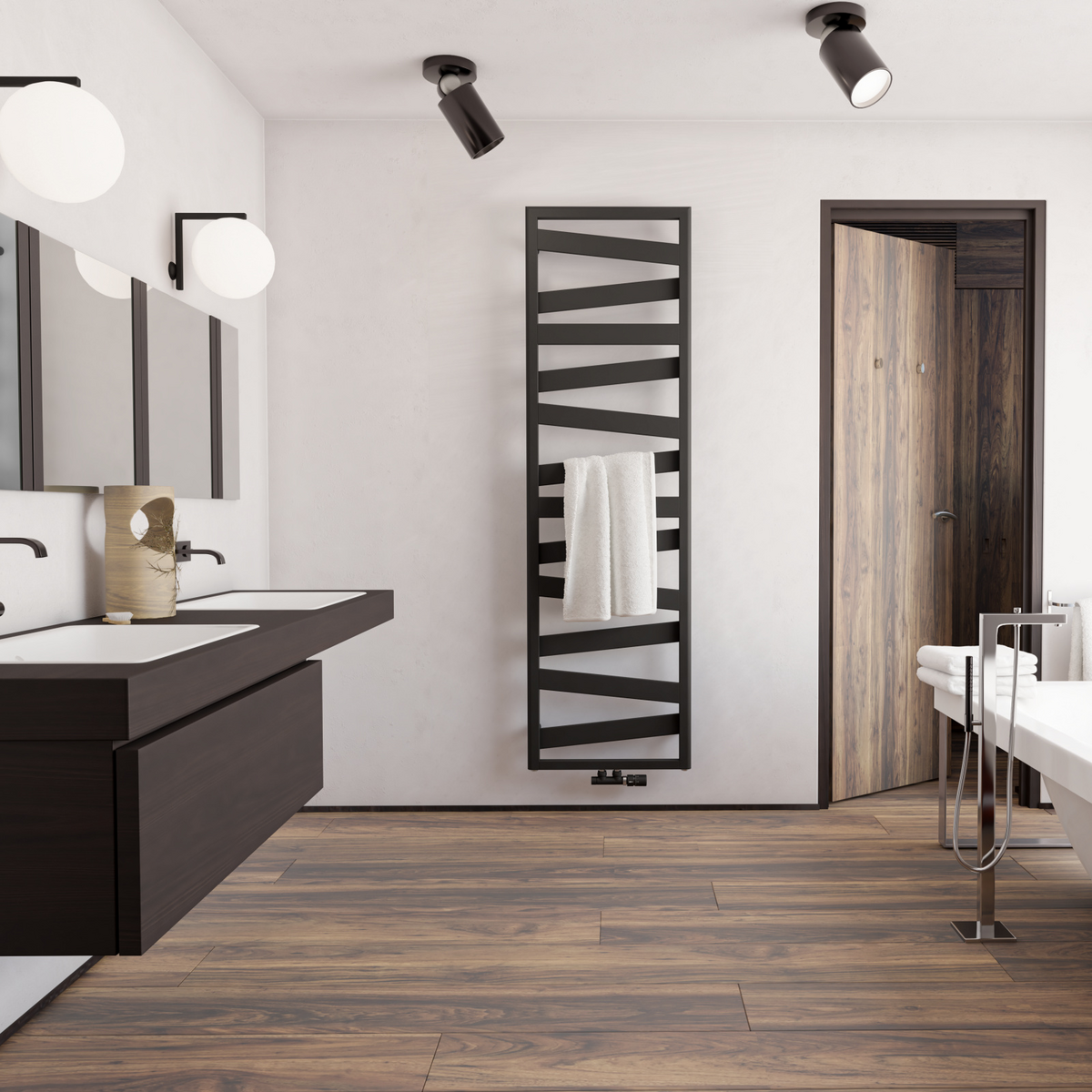 Zehnder Design Heizkörper Ribbon RB-170-060 1661x30x600 mm Black Matt