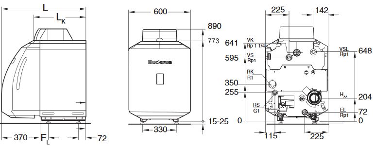 Buderus Ölkessel Logano GB125 35 kW Öl Brennwert Regelung MC110