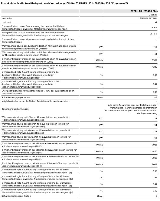 STIEBEL ELTRON Sole Wasser Wärmepumpe WPE-I 10 HW 400 Plus 205836 9,81 kW