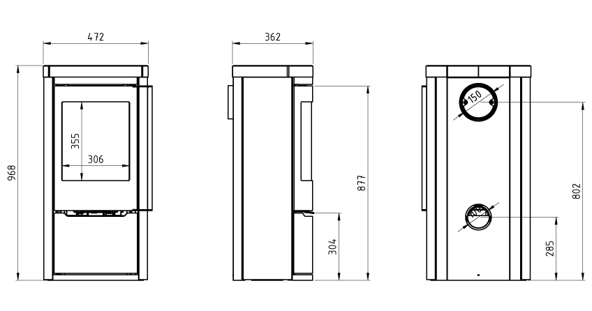 Kaminofen Ember Cook 5,5 kW schwarz kochen 30012680 Kamin Holzofen