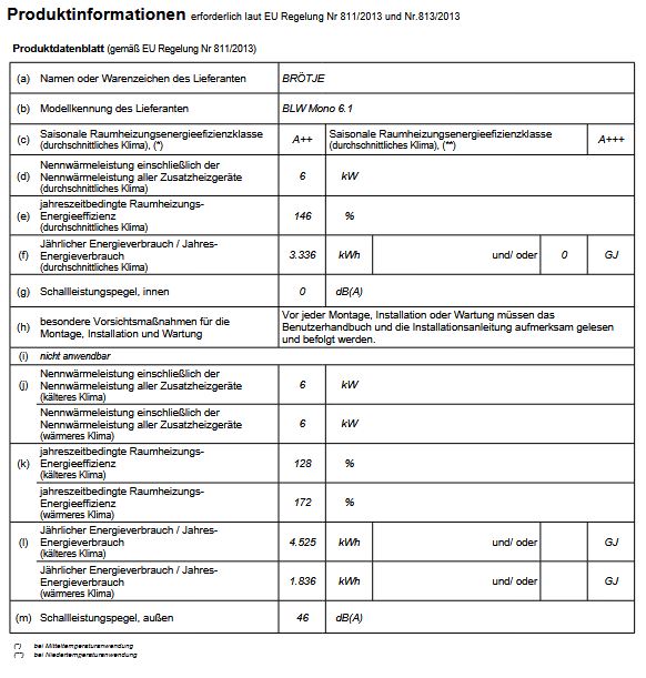 BRÖTJE Luft Wärmepumpe BLW Mono 6.1 Monoblock R290 Luft/Wasser 7809934