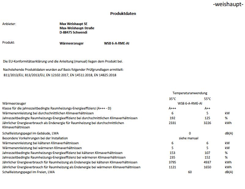 Weishaupt Paket Split Wärmepumpe Splitblock WSB 6-A-RMEK-AI Anschluss oben