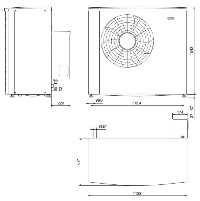 NIBE Luft Wasser Wärmepumpe S2125-12 monoblock modulierend 2,7 - 9,9 kW