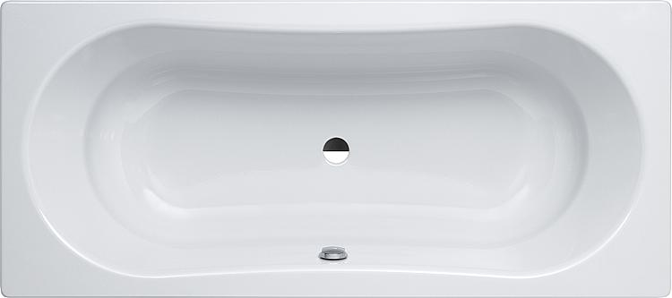 Stahl Badewanne Elfrun 180 x 80 weiß Wannenträger Ab- Überlaufgarnitur Emaille