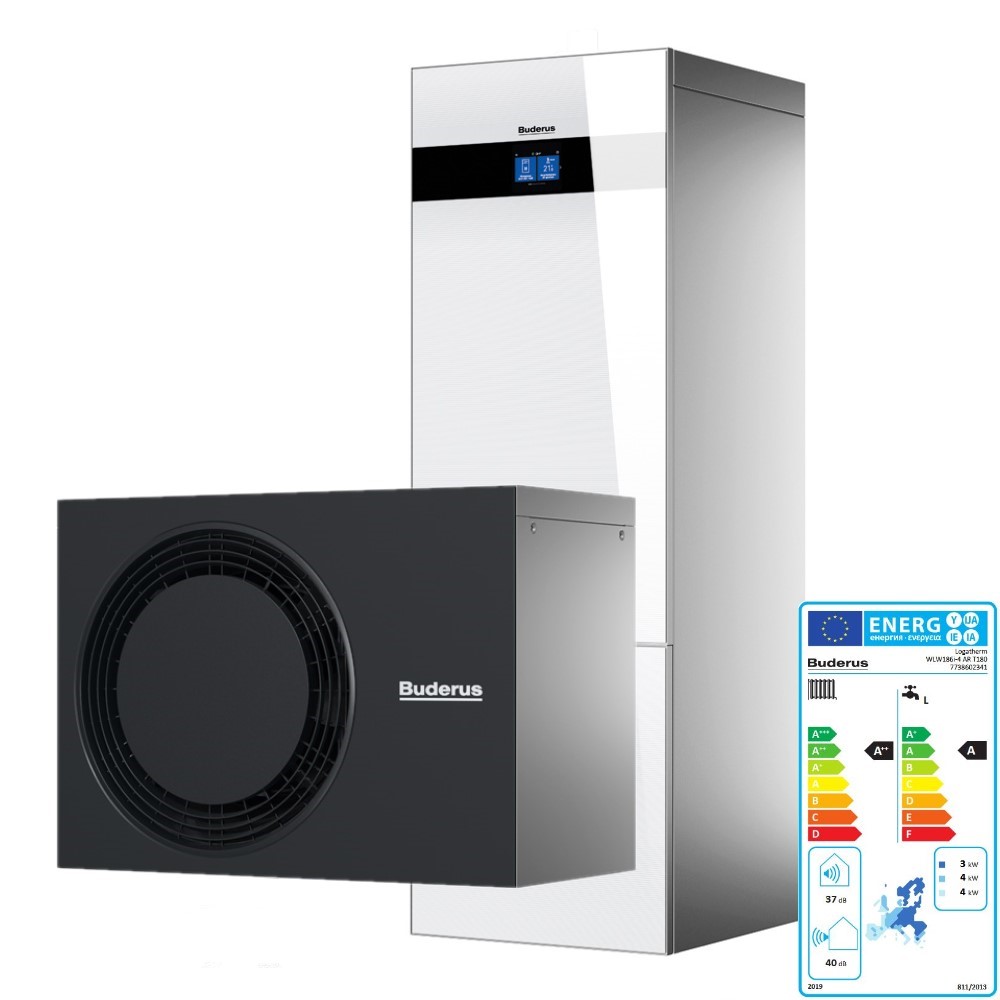 Buderus Luft Wärmepumpe Logaplus M Logatherm plus WLW186i-4 AR T180 weiss