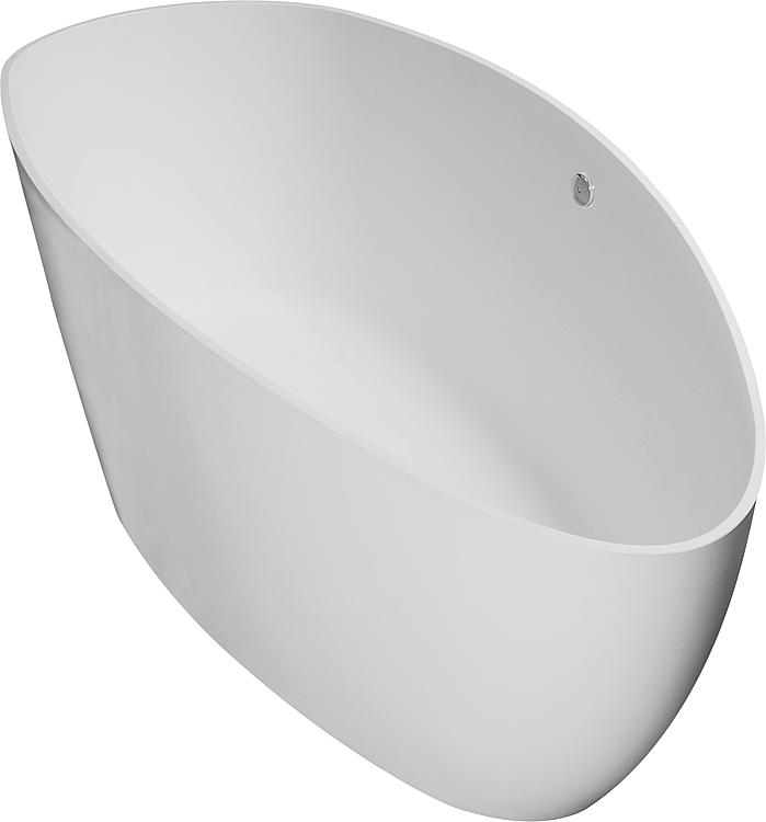 Mineralguss Badewanne DUO freistehend Überlauf links 156 cm x 71 cm x 56 cm