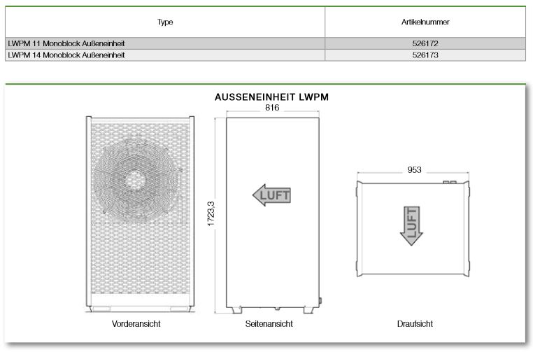 Austria Email Monoblock Wärmepumpe AE LWPM 11 (R 452B) Außeneinheit 526172