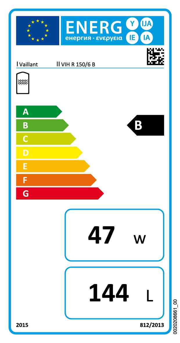Vaillant Warmwasserspeicher uniSTOR plus VIH R 150/6 B Unterstellspeicher