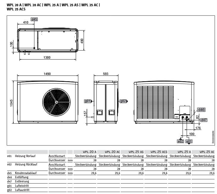 Stiebel Eltron Luft Wasser Wärmepumpe WPL 25 A 12,86 kW Monoblock #236644