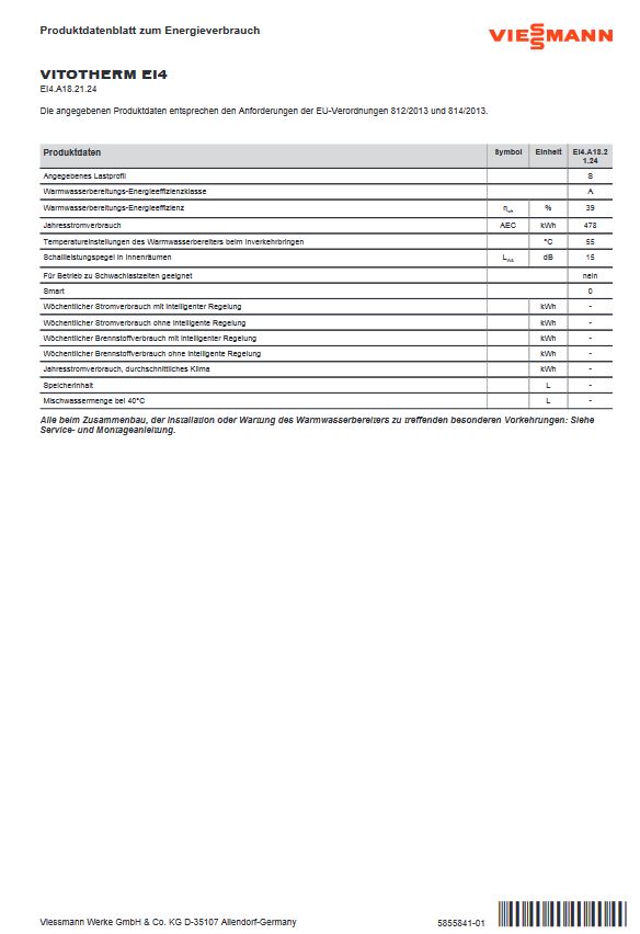 Viessmann Vitotherm EI4 Elektro-Durchlauferhitzer elektr. 18 21 24 kW
