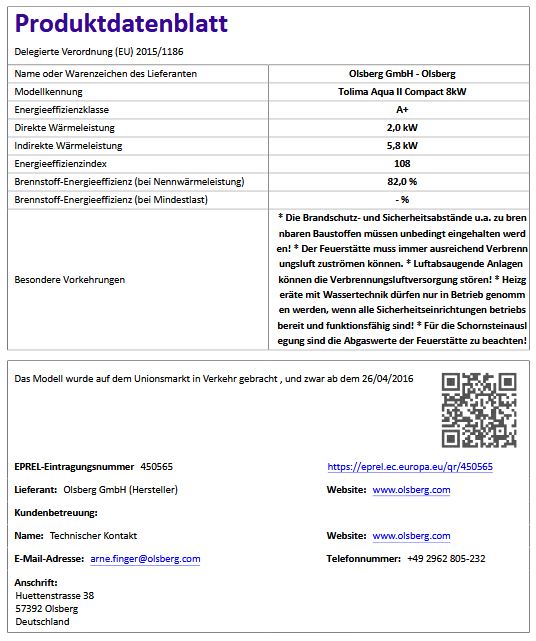 Kaminofen Olsberg Tolima Aqua II Compact 8 kW Verkleidung Stahl schwarz 23/7581