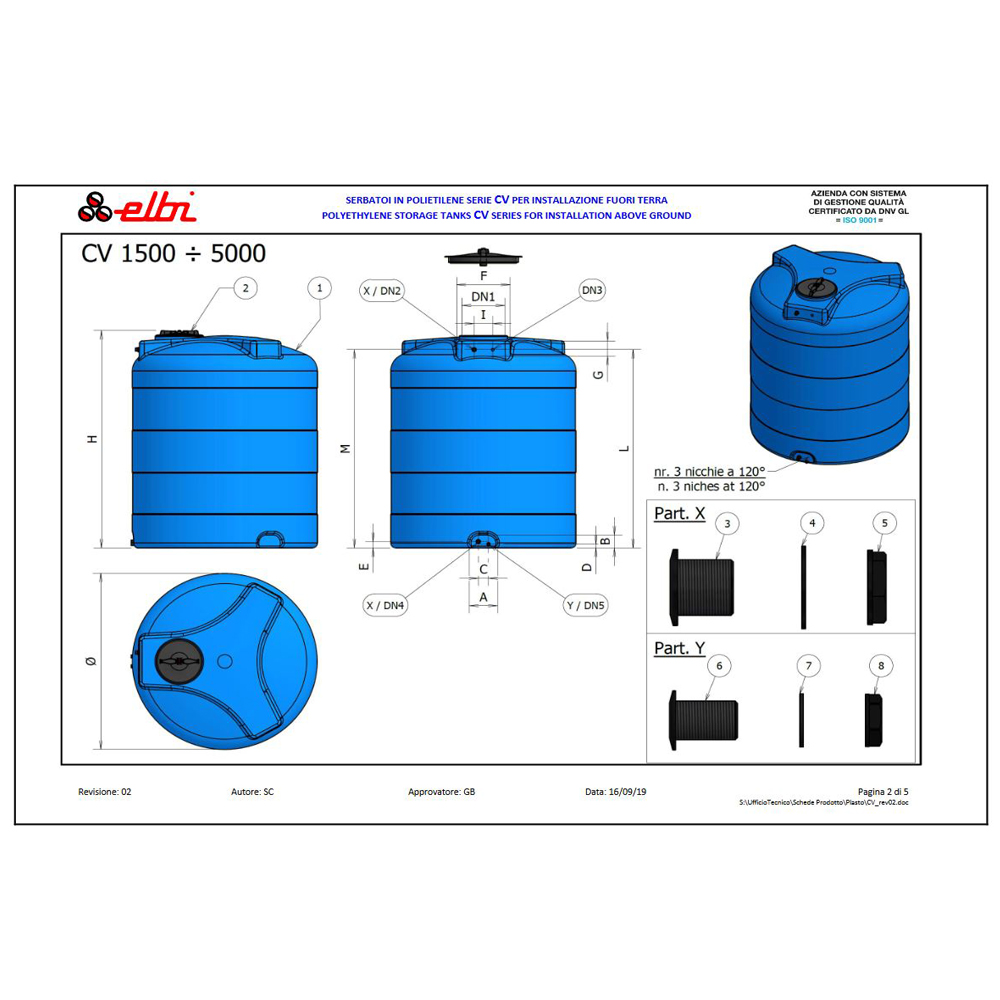 Elbi Regenwassertank Wassertank Kunststoff 1500 L Garten Landwirtschaft CV1500