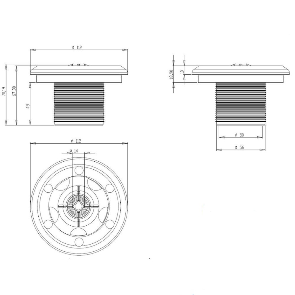 OKU Einbauteileset Styroporpool Breitmaulskimmer Bodenablauf Düsen E-SET-1