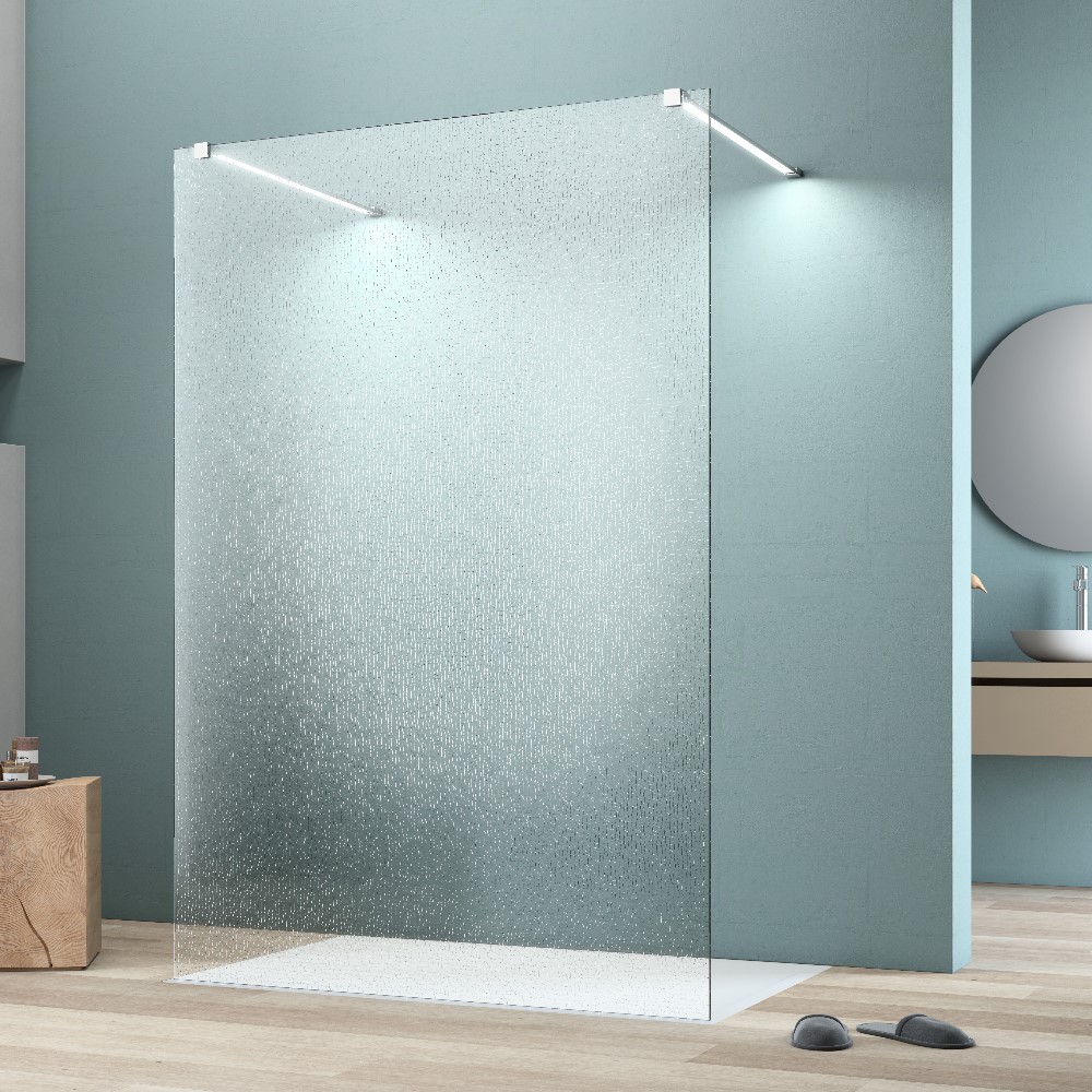 Design Duschwand Walk In Crash Glas 800 x 2000 mm Echtglas Duschabtrennung